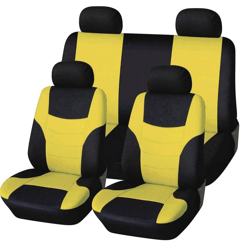 SYLTER Sitzbezüge Auto Stoff-Autositzbezüge-Set für Acura für MDX RDX ZDX RL TL CDX TLX TSX RSX Stuhlsitzpolster Autositzschutzkissen Vordersitzbezüge(C-Yellow) von SYLTER