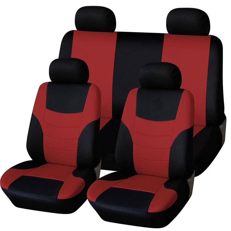 Sitzbezüge Auto Auto Innen Abdeckungen Für Odyssey Für Pilot Für Vezel Für Stream Stoff Auto Seat Protector Abdeckung Stuhl Sitz Pad Vordersitzbezüge(C-rot) von SYLTER