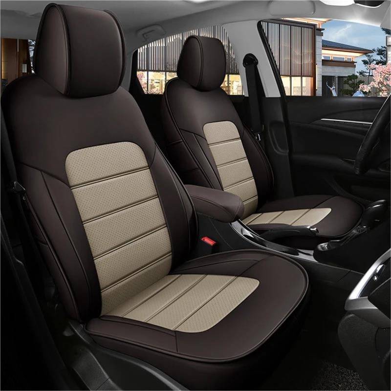 Sitzbezüge Auto Luxus Full Set Custom Leder Auto Sitzbezüge Für Toyota Für Sienna 2007 2009 2011 2013 Auto Zubehör Schutzhülle Vordersitzbezüge(Braun) von SYLTER