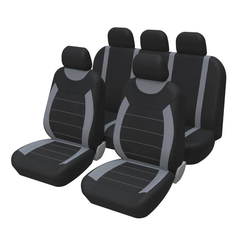 Sitzbezüge Auto Polyester Autositzbezug Sitzschutz Sitzkissen Für Mercedes Für Benz Für SLK SLC A Für AMG A45 C C63 E E55 Für GT Vordersitzbezüge(D-Grey) von SYLTER