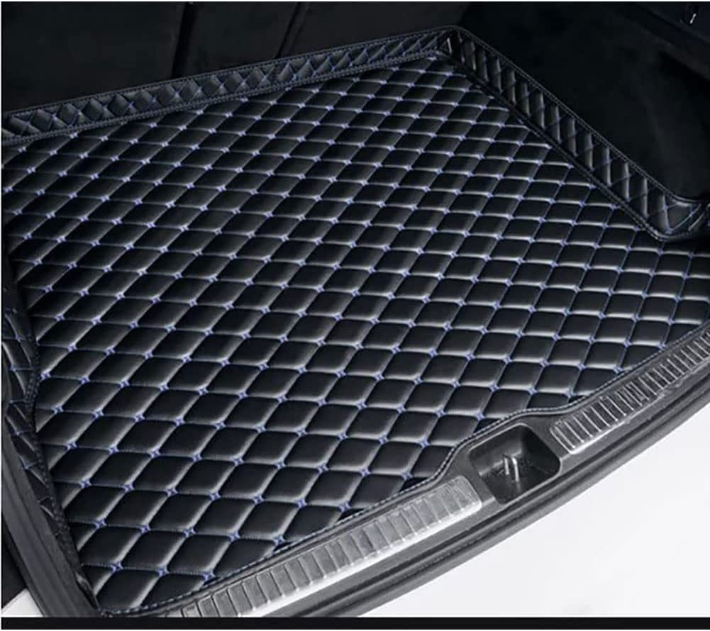Kofferraummatte Auto Kofferraummatten für BMW X7 7 Seats 2019-2023, Künstlich Leder Schutzmatte rutschfest Kofferraumwanne Wasserdicht Autozubehör,Black-Blue von SYPPCH