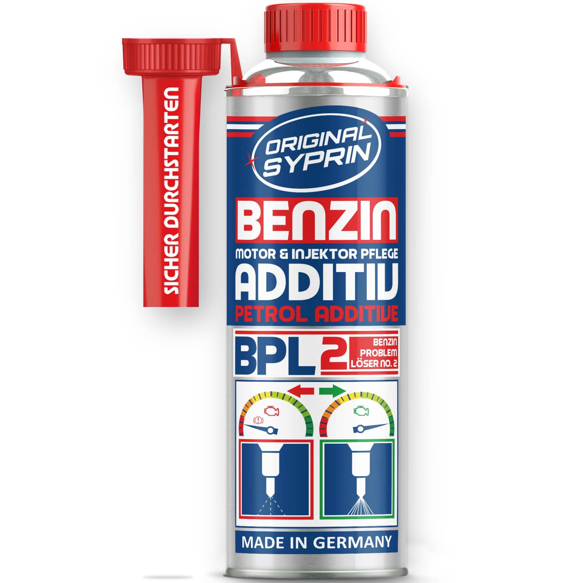 SYPRIN Original Benzin Additiv - Benzinzusatz für bessere Motorenleistung und Abgaswerte - Zusatz gegen Verkorkungen an Ventilen und Einspritzdüsen von SYPRIN