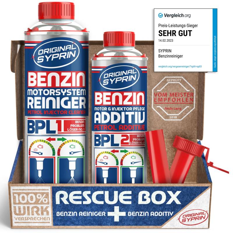 SYPRIN Original Benzin Reiniger und Additiv Bundle - Reinigung und Pflege der Injektoren sowie Ventilen - für Benzinmotoren - Motorsystemreiniger Set von SYPRIN