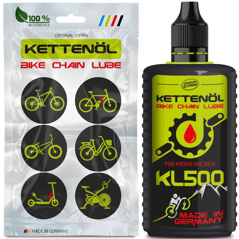 Original Syprin Fahrrad Kettenöl - Ultimative Schmierung & Schutz bei Allen Wetterbedingungen, geeignet für Mountainbike, E-Bike & Rennrad - Fahrradkettenöl Made in Germany - 125ml von SYPRIN