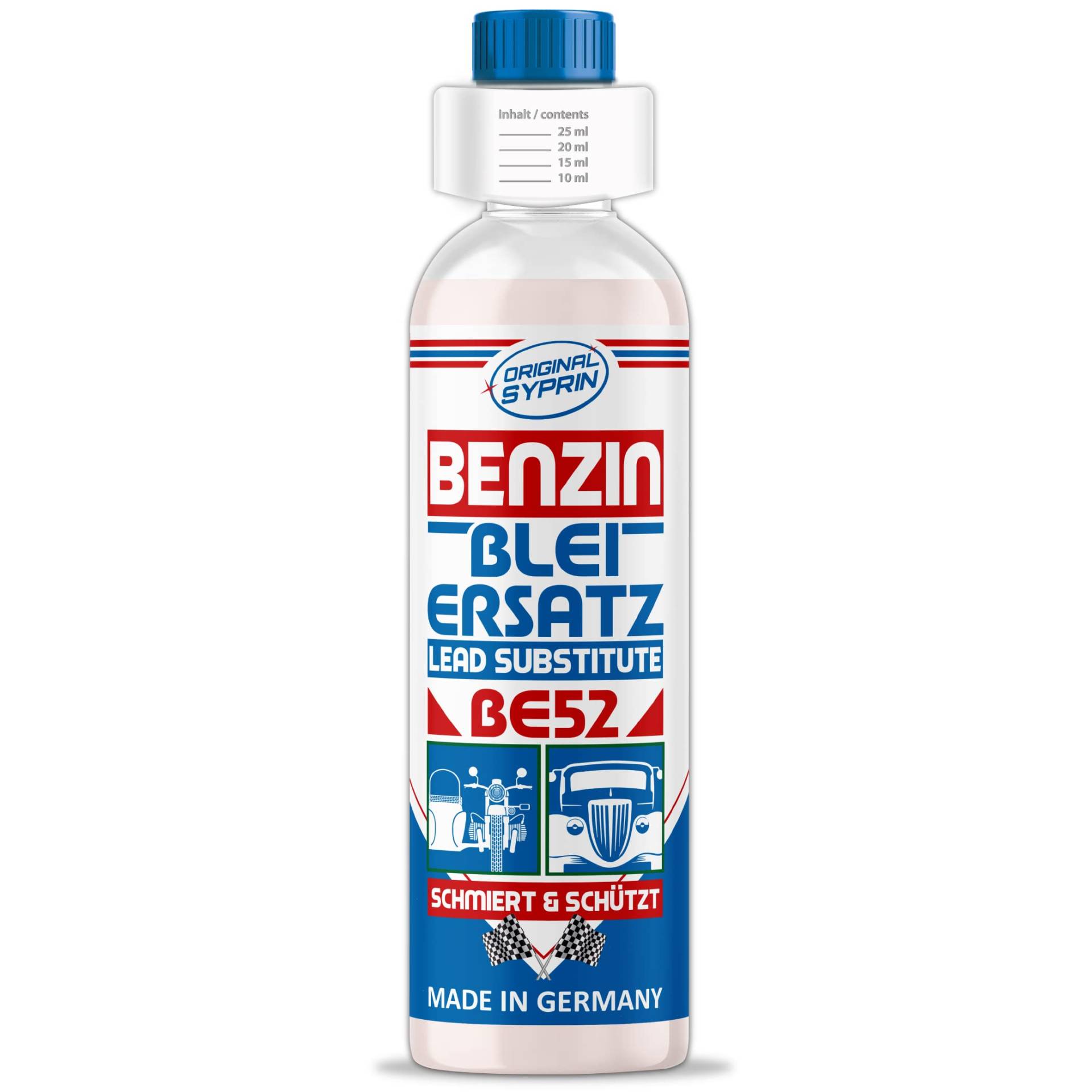 SYPRIN Original Bleiersatz, Blei-Zusatz, 1:1000 | Blei Additiv, Pflege für ältere Benziner Oldtimer & Motorräder als Prävention 250ml von SYPRIN