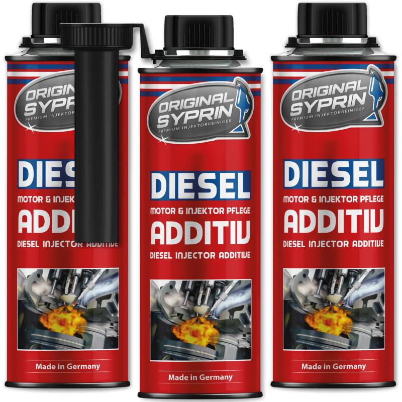 SYPRIN Original Diesel Additiv - Kraftstoffzusatz für Diesel Motorsystem I Dieseladditiv Kraftstoffadditiv Injektoren Injektor - 3X 250ml von SYPRIN