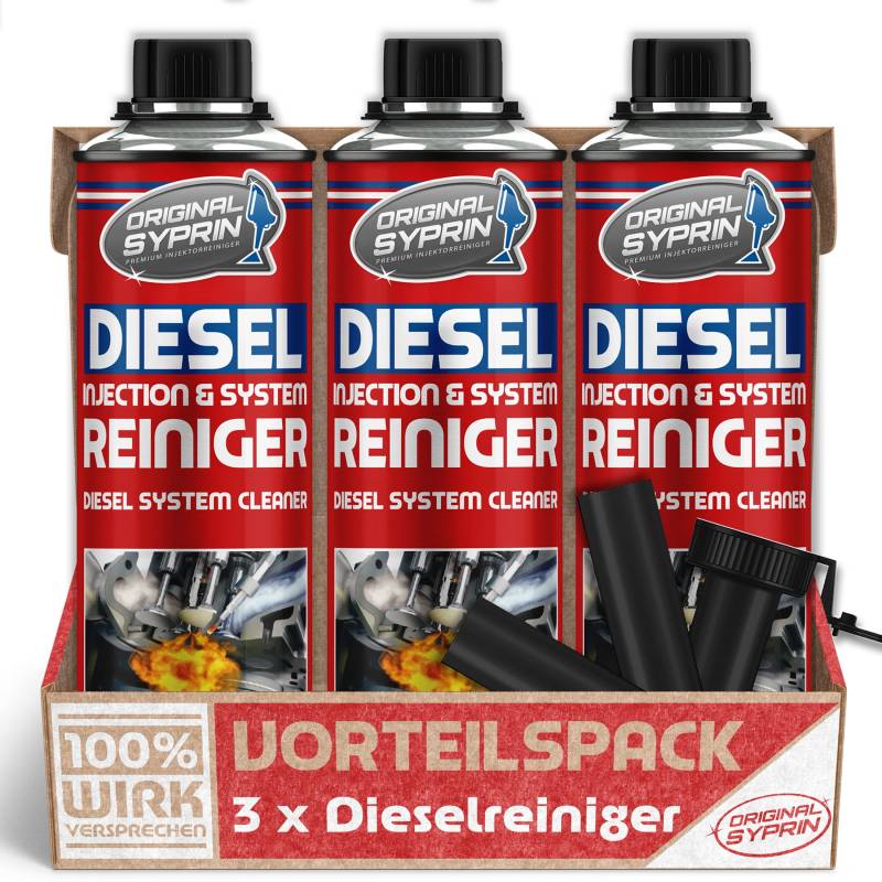 SYPRIN Original Diesel System Reiniger - Motorsystemreiniger für Dieselmotoren I Reinigung Dieselpartikelfilter DPF Einspritzdüsen Injektoren - 3x500ml von SYPRIN