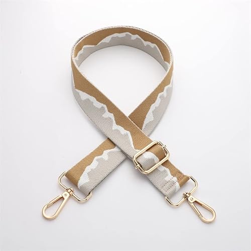 Breit 3.8CM Verstellbarer Taschengurt für Handtaschen Ersatz Trageriemen mit Karabiner Tragegurt Umhängegurt mit Strickmuster für Taschen Handtaschen Umhängegurt Herren DIY Zubehör Grau + Gelb von SYSUII