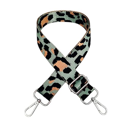 Bunt Schultergurt Leopard Muster Längenverstellbarer Tragegurt für Handtaschen 3.8cm Breiter 75-130cm Schulterriemen Umhängegurt Herren Taschenriemen Damen DIY Zubehör für Tasche -GrüN Khaki von SYSUII