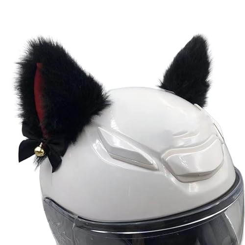 SYSUII 1 Paar Katzenohren mit Glocke für Helm - Motorradhelm Dekoration Motorrad Helm-Ohren Katzenohren Dekoration niedliches Helmzubehör für Fahrradhelm, Ski-Helm, Snowboardhelm Motorradhelm Zubehör von SYSUII