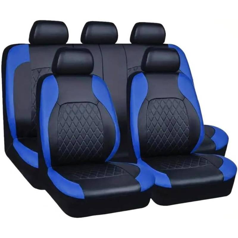 SYSZZGCL Auto Sitzbezüge Sets für Mitsubishi Pajero V93(3.0L) 2010-2020,Leder Allwetter Autositzbezug Schonbezug,Sitzschoner Wasserdicht rutschfest Atmungsaktiv Innenraum Zubehör,A-Blue von SYSZZGCL