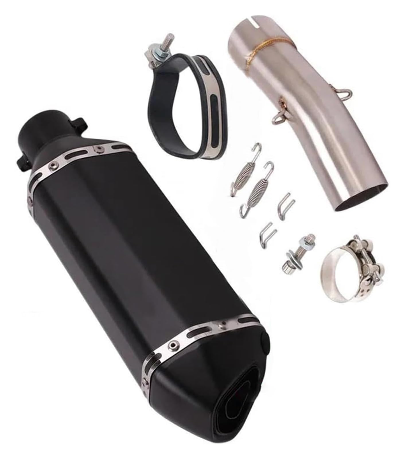 SYUBTGAN Für S&uzuki SV650 SV 650 2003-2015 Motorradauspuff Slip-On-System Schalldämpfer Modifiziertes Escape 51mm DB Killer Middle Link Pipe Auspuff Schalldämpfer(Type B) von SYUBTGAN