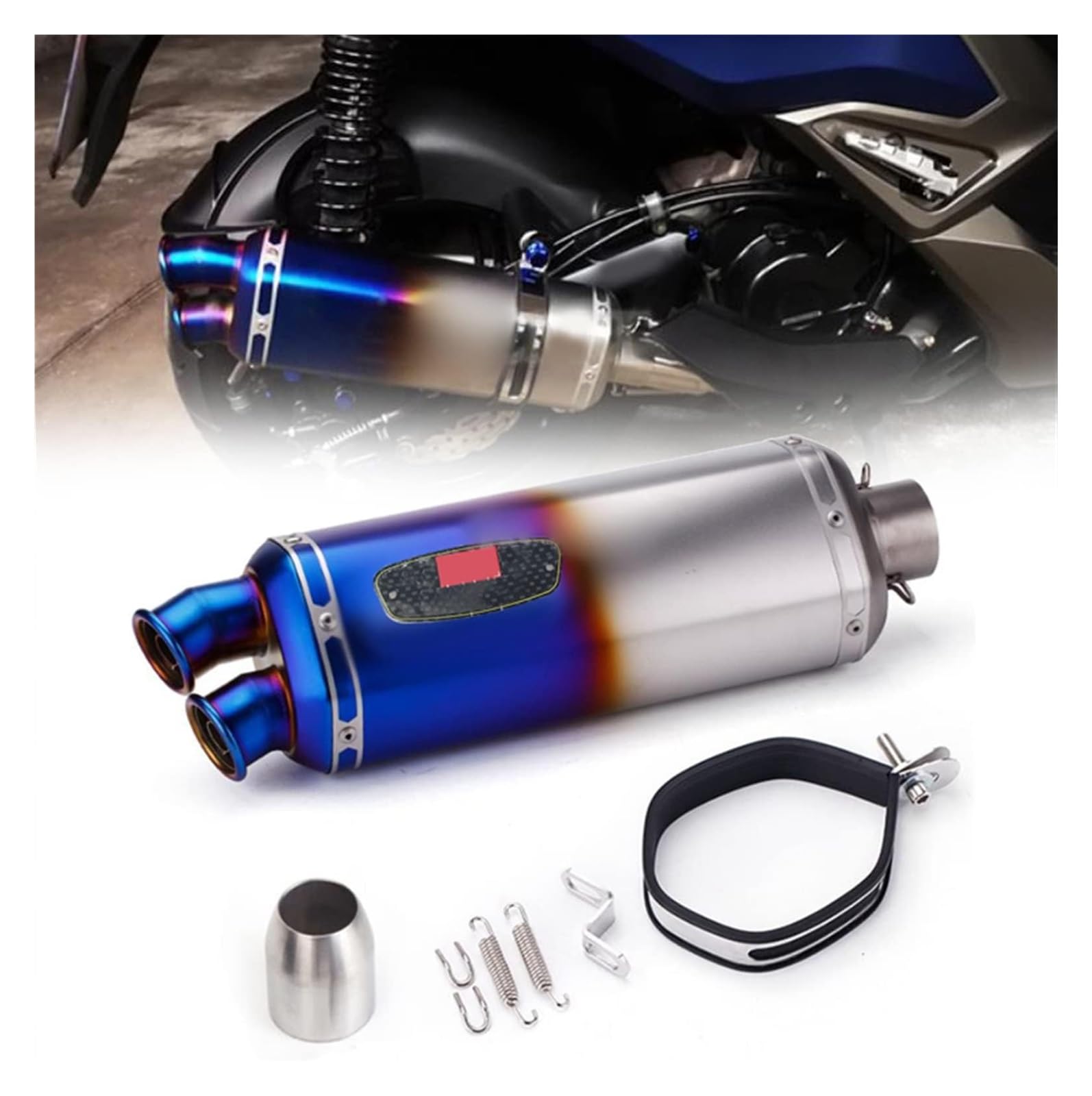 SYUBTGAN Für Y&amaha R25 Für K&awasaki Z900 ZX10R Für S&uzuki GSR750 Universal 38-51mm Auspuffendrohr Escape Modifiziert 2 Löcher DB Killer Auspuff Schalldämpfer von SYUBTGAN