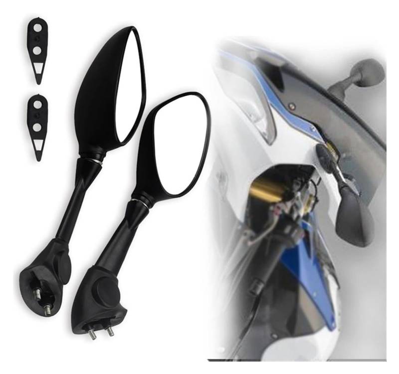 Motorrad Rückspiegel Für B&M&W S1000RR S1000 RR 2010-2018 HP4 2011 2012 2013 2014 2015 Motorrad Rückspiegel Seitenspiegel BlackRear View Mirrors(Collapsible) von SYUBTGAN