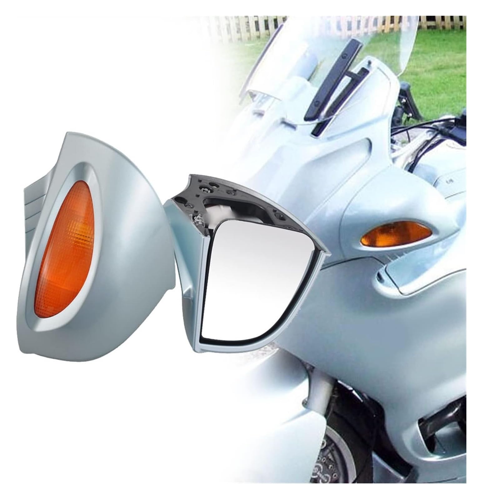 Motorrad Rückspiegel Für BM&W R1100RT R1150RT R1150 Modelle Dekoration Motorradverkleidung Montierter Spiegel Seitenspiegel Mit Bernsteinfarbenem Blinkerlicht von SYUBTGAN