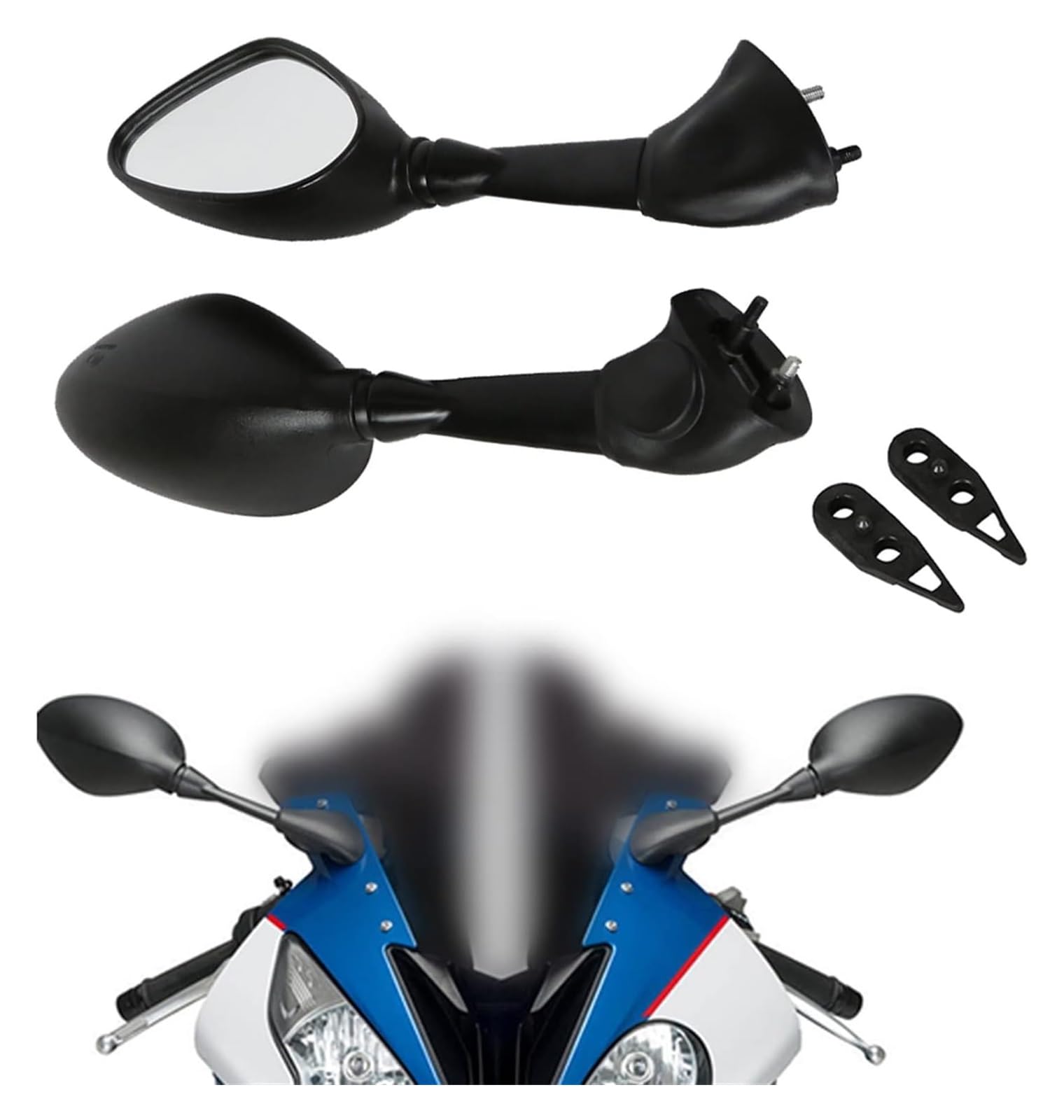 Motorrad Rückspiegel Für BM&W S1000RR S1000 RR 2010-2018 HP4 2011-2015 Motorrad-Rückspiegel Seitenspiegel Schwarze Dekoration Rückspiegel von SYUBTGAN