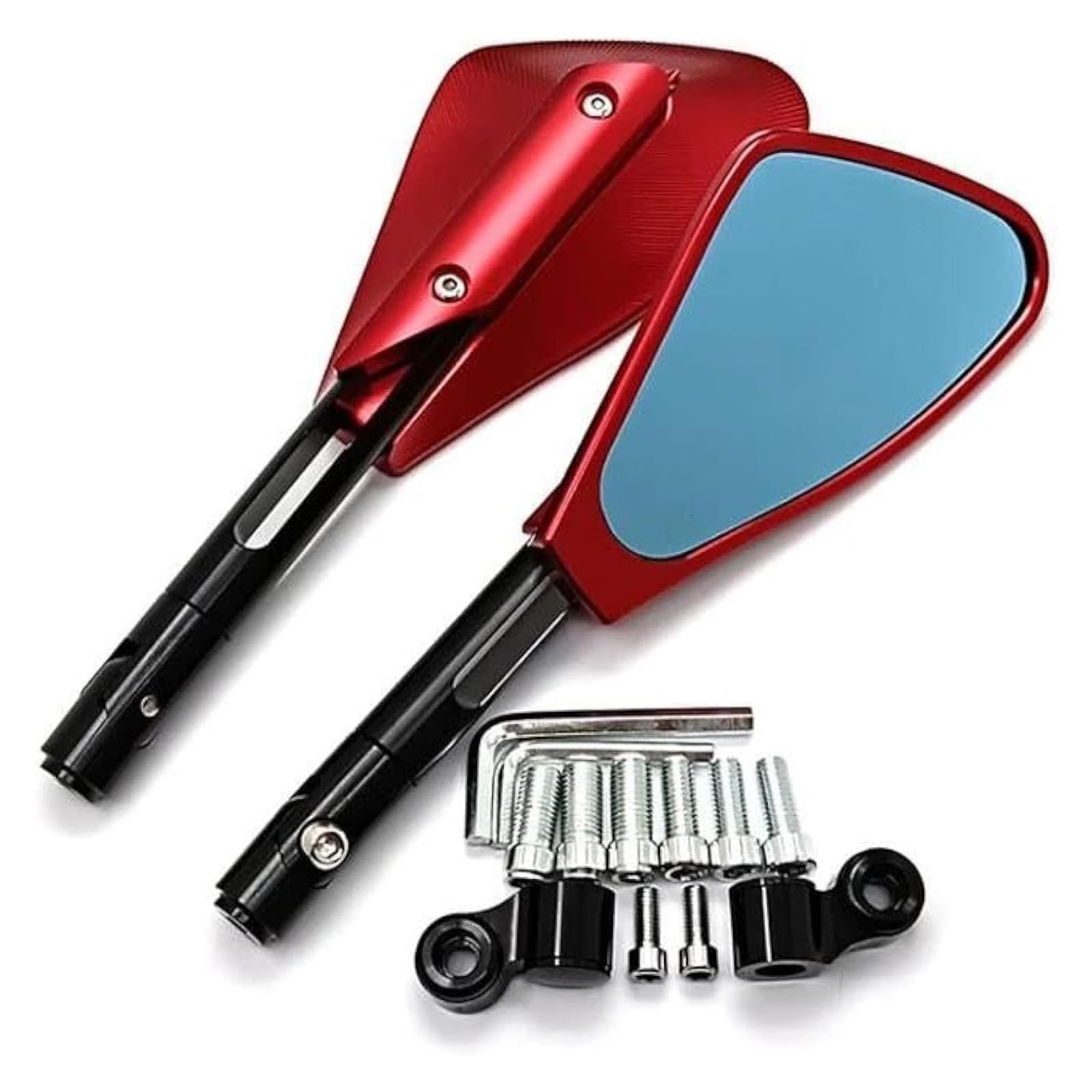 Motorrad Rückspiegel Für Ducati Für Monster 696 797 821 Für Hypermotard 950 Für Scramble Aluminium Motorrad Rückspiegel 8 10MM Seite Spiegel(Red) von SYUBTGAN