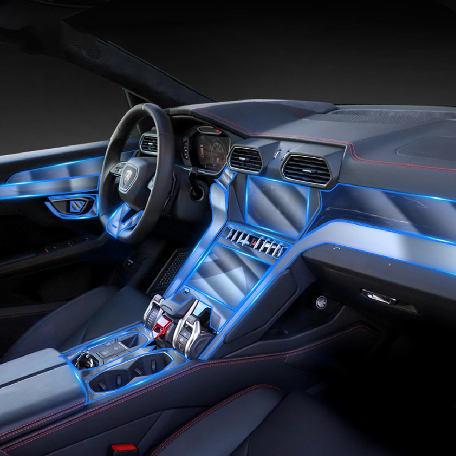 SYUFRE Auto-GPS-Navigation LCD-Bildschirm Mittelkonsole Transparentes TPU Schutzfolie Anti-Kratz-Reparatur Innenüberholung Zubehör,Für Lamborghini Urus 2018-2023 von SYUFRE