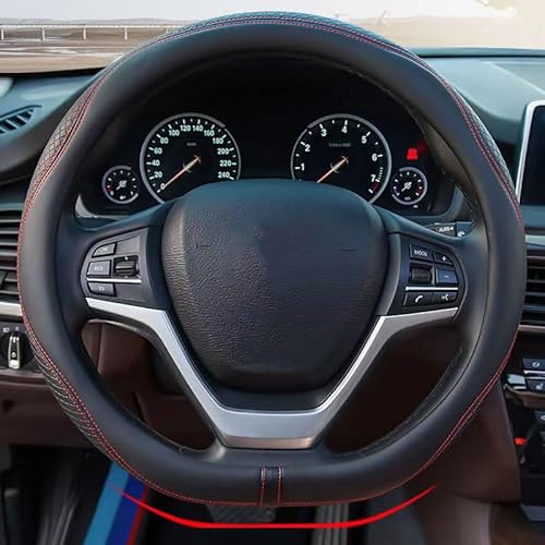 Auto Lenkradbezug für Citroen C4 2015-2018,Leder Lenkradhülle Langlebig Atmungsaktiv Anti Rutsch Autozubehör Innenraum,Black-D von SYXWJL