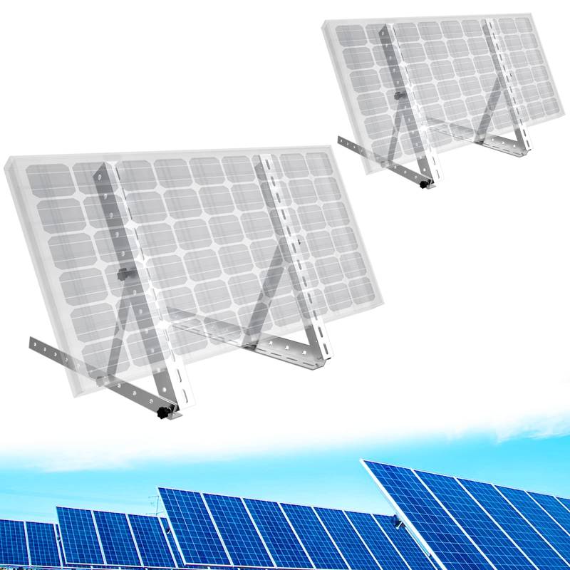 45"Solarmodul Halterung - 4 Stück 1140MM Halterung Solarpanel Flachdach für 2 Solarmodul(300-600W), Universal Alu Dreieckige Neigungshalterungen,Einstellbarer Winkel Aufständerung für Boot, Wohnmobil von SZ-KARIDGE