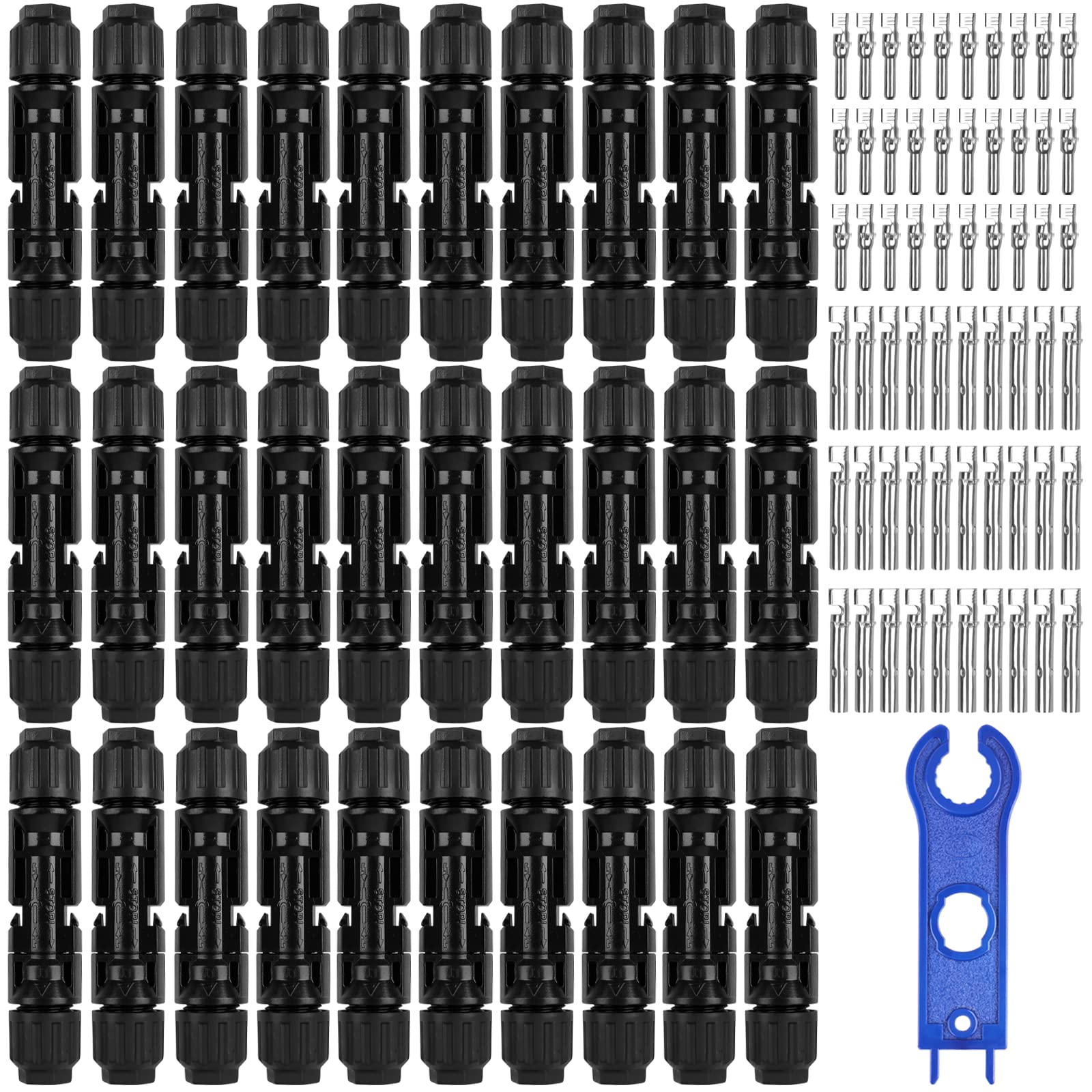 Solarpanel Stecker, 30 Paar Solarstecker Stecker mit 1 pcs Schraubenschlüssel, IP67 Photovoltaik Steckverbinder von SZ-KARIDGE