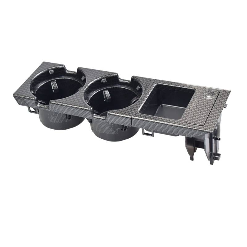 SZDGJ Doppelloch-Auto-Styling-Aufbewahrungsbox for die vordere Mittelkonsole, Münz- und Getränkehalter, for BMW, E46-Serie 1999–2006, 51168217953 Wasserbecherhalter(Carbon Fiber 1 Set) von SZDGJ