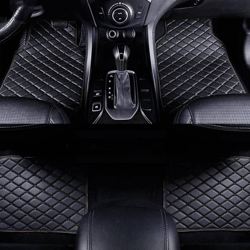 Auto Bodenmatte Fußmatten für Audi Q4 e-tron 2021-2023 2024, Nach Maß Allwetterschutz Leder Fussmatten Vorne und Hinten Automatten Set,Black von SZFCL