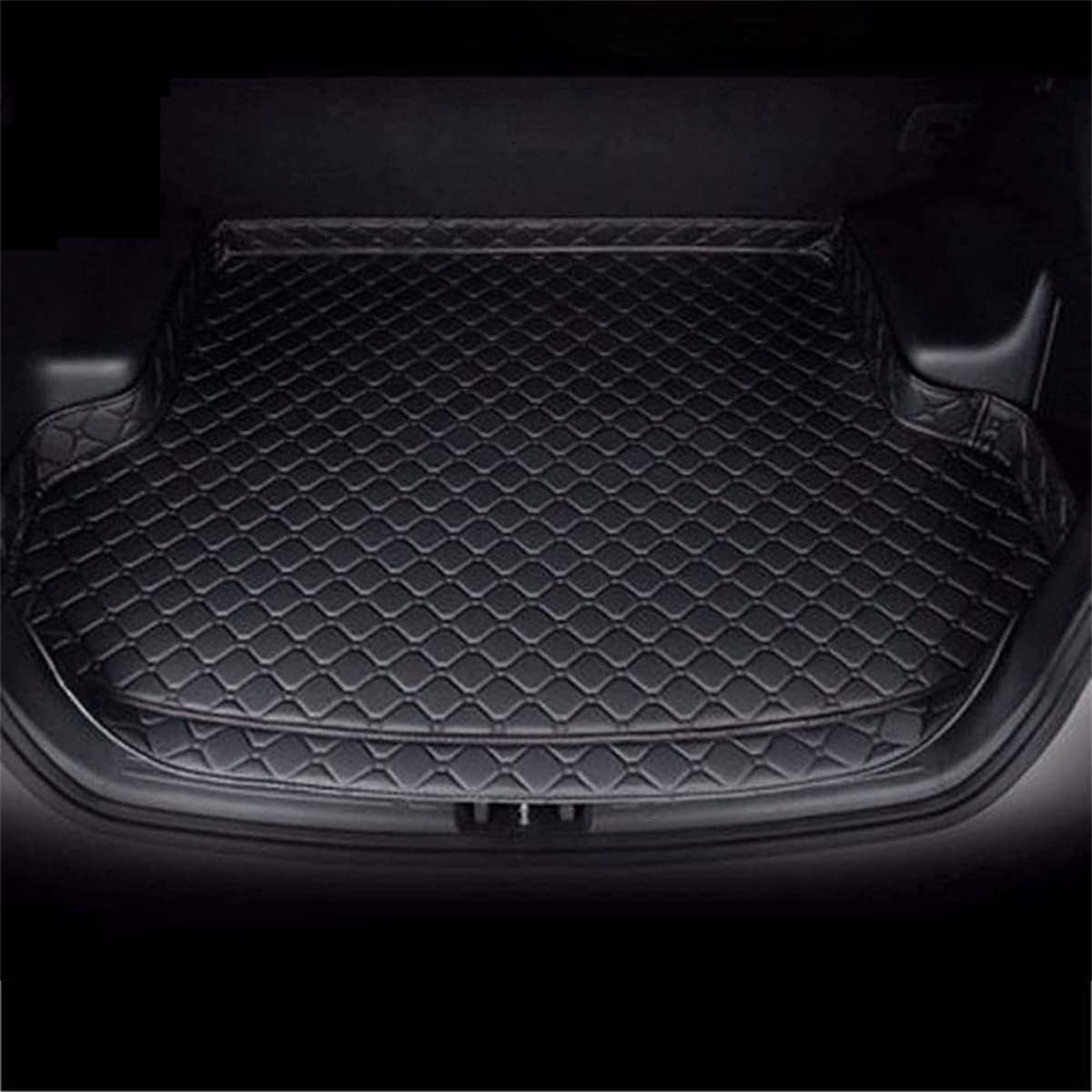 Auto Leder Kofferraummatten für Subaru Tribeca 2004-2014, Cargo Teppich Kratzfest rutschfest Kofferraum Schutzmatten Zubehör,Black-1 von SZFCL