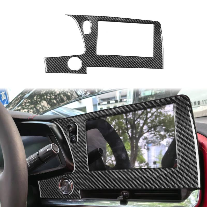 Kohlefaser Rahmen Abdeckung Trim Aufkleber Zubehör Dekoration Kompatibel mit Chevrolet Corvette C8 2020-2025 (Navi Display Screen Frame 42) von SZFJMQP