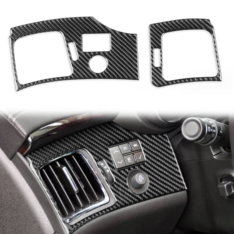 Kohlefaser-Rahmenabdeckung Zierleiste Aufkleber Zubehör Dekoration kompatibel mit Cadillac CTS 2th 2008-2013 (Classic, Side Air Vent Outer 09) von SZFJMQP