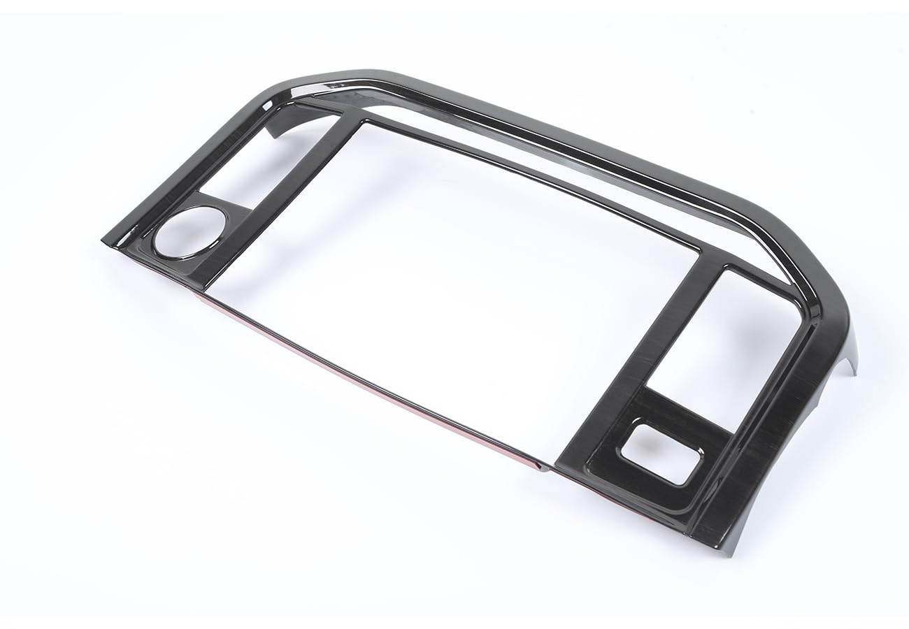 SZFJMQP Kompatibel mit Ford F150 SVT Raptor 2021-2024 ABS Abdeckung Aufkleber Innenraum Zubehör Autozubehör Dekorativ (Schwarze Holzmaserung, Fenster Navigation Panel Zierleiste) von SZFJMQP