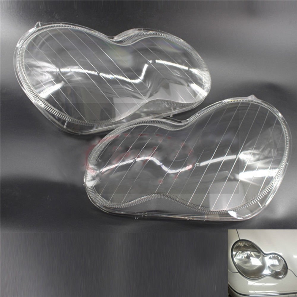 SZSS-CAR Scheinwerfer Scheinwerfer Clear Lens Kunststoff Shell Cover Kompatibel mit Mercedes-Benz 4-Türen W203 C-Class C200 K C230 C280 2001~2003 2004 2005 2006 2007 von SZSS-CAR