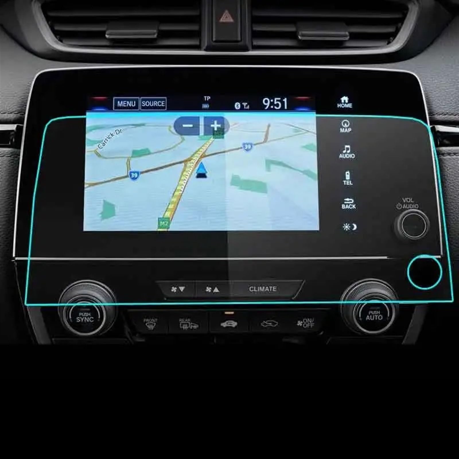 SZTMYVUW Autoinnenraum Kompatibel Mit CRV C-RV 2017-2021 Auto-Styling-Navigation Displayschutzfolie Aus Gehärtetem Glas Stahlschutz Rechtes Ruder von SZTMYVUW