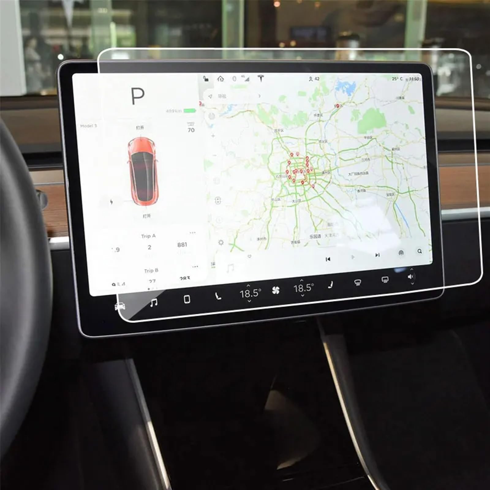 SZTMYVUW Autoinnenraum Kompatibel Mit Tesla Für Model 3 Y 2017–2021, 15 Zoll, Touchscreen-Schutzfolie Für Die Mittelsteuerung, LCD-Display, Autonavigationsbildschirm, Schutz Aus Gehärtetem Glas von SZTMYVUW