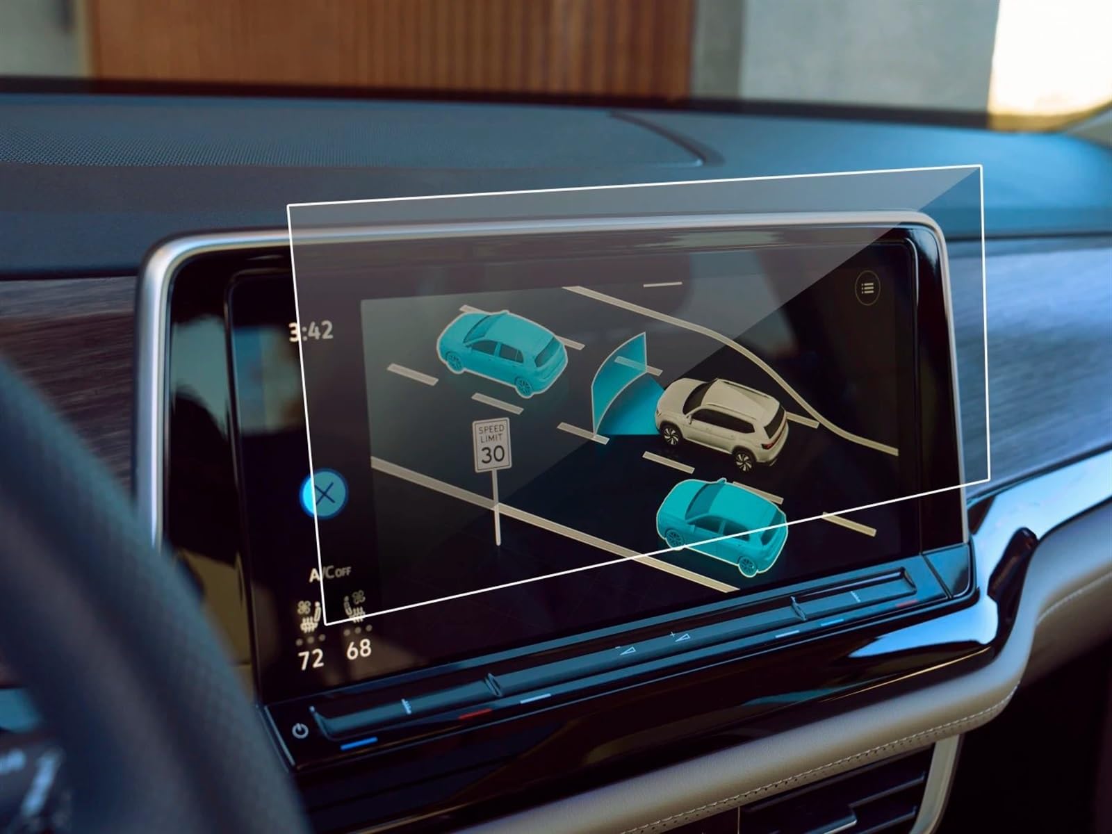 SZTMYVUW Autoinnenraum Kompatibel Mit VW Für Atlas 2024 12-Zoll-Autoradio GPS-Navigation Gehärtetes Glas Film Displayschutzfolie Innenzubehör von SZTMYVUW