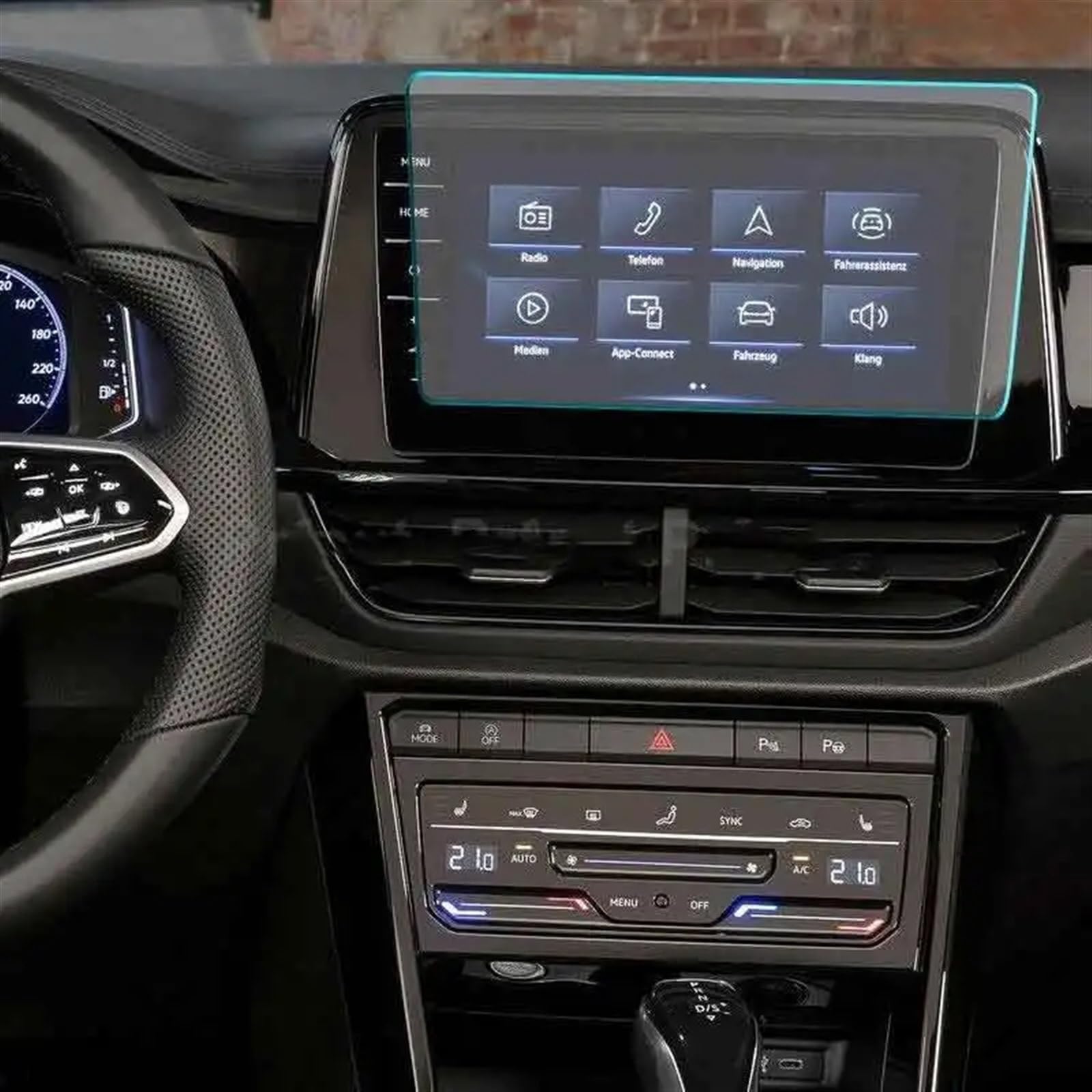 SZTMYVUW Autoinnenraum Kompatibel Mit VW Für T-ROC 2022 Auto-Displayschutzfolie Auto-GPS-Navigation Displayschutzfolie Aus Gehärtetem Glas von SZTMYVUW