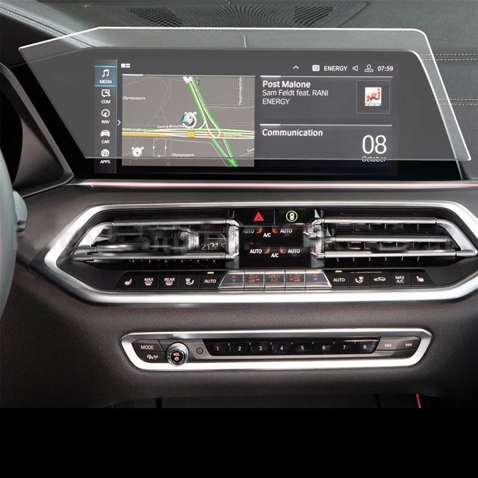 SZTMYVUW Autoinnenraum Kompatibel Mit X5 SDrive40i XDrive40i XDrive45e M M50i Autoradio 2021 2022 Displayschutzfolie Aus Gehärtetem Glas, GPS-Navigation von SZTMYVUW