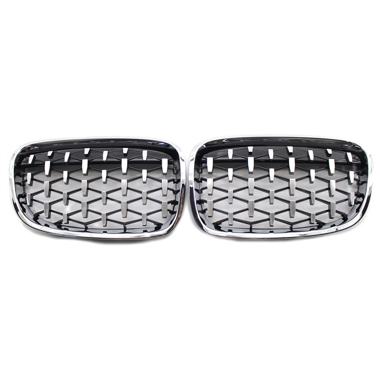 Front Kühlergrill Kompatibel Mit 1er Für F20 F21 2010 2011 2012 2013 2014 Nierengitter Lufteinlass Grill Auto Frontgitter Stoßstange Haube Obere Gitterabdeckung(All Silver) von SZYNBQ