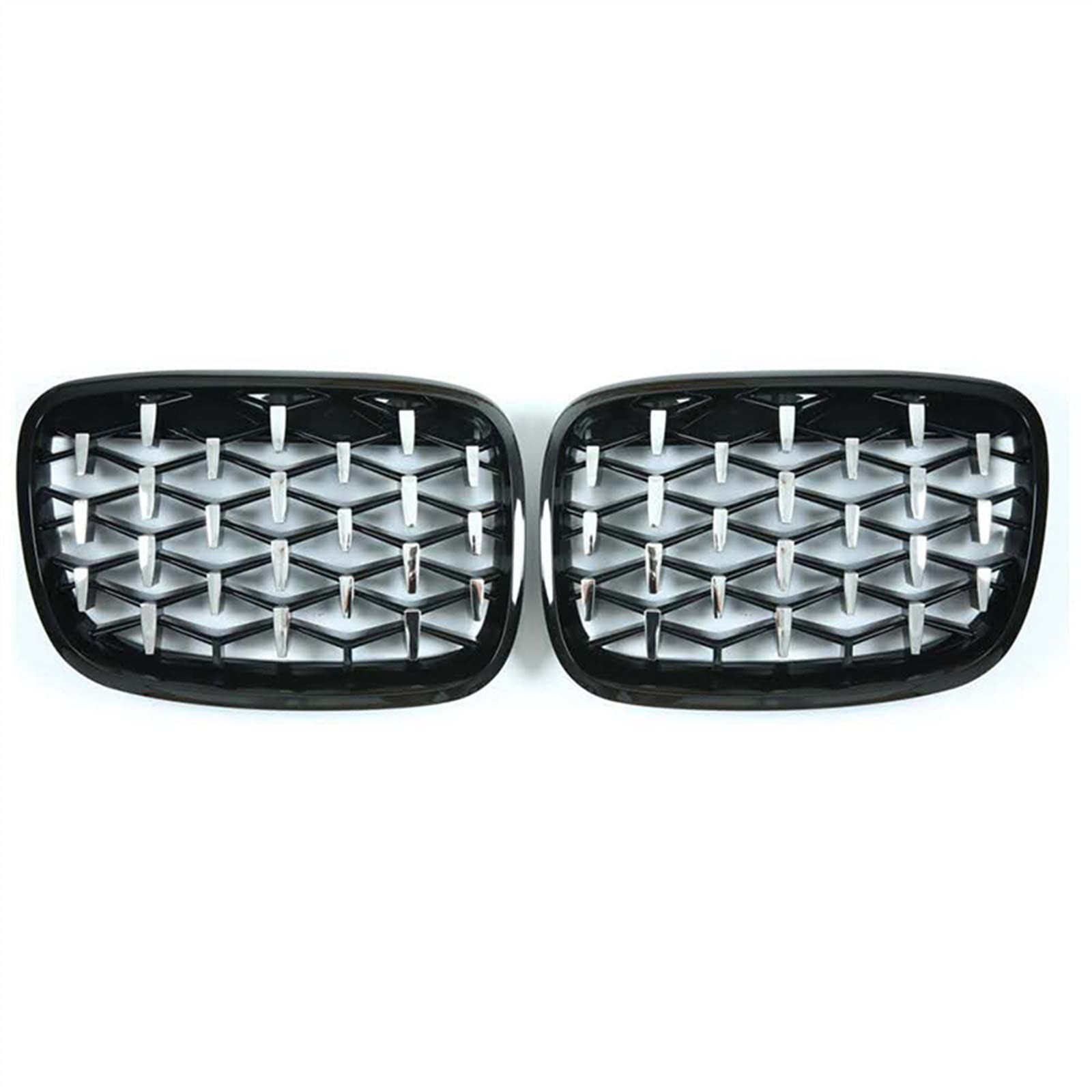 Front Kühlergrill Kompatibel Mit F15 F16 X5 X6 2014 2015 2016 2017 2018 Nierengitter Lufteinlass Grill Auto Frontgitter Stoßstange Motorhaube Obere Gitterabdeckung(Black Silver) von SZYNBQ