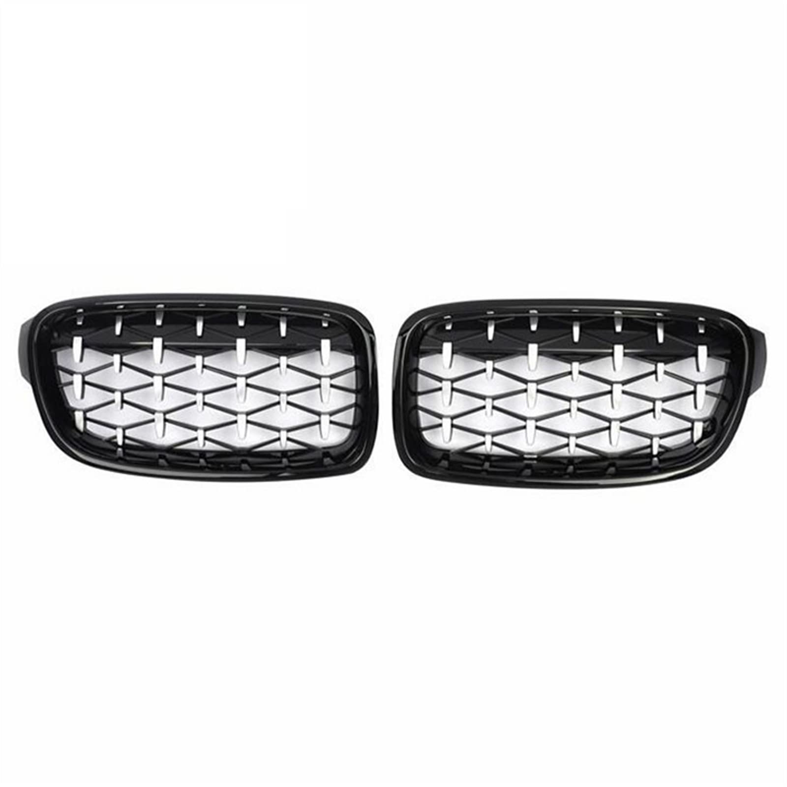 Front Kühlergrill Kompatibel Mit F30 F35 F31 2012 2013 2014 2015 2016 2017 2018 Auto Snap-on Air Intake Grill Front Kidney Grills Obere Grillabdeckung(Silver Black) von SZYNBQ