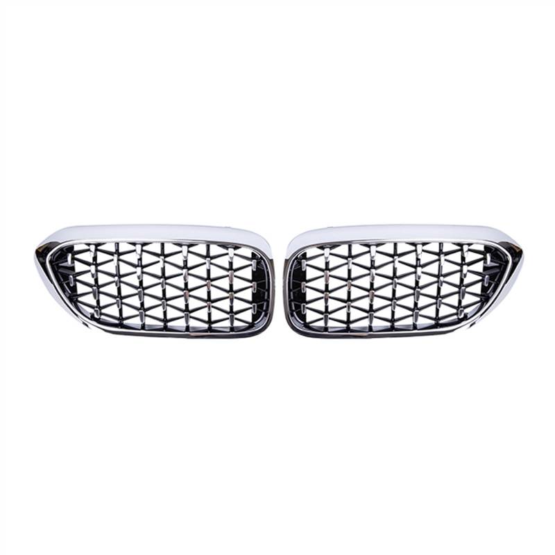 Front Kühlergrill Kompatibel Mit G30 G38 2017 2018 2019 2020 Auto Air Intake Grill Obere Grillabdeckung Stoßstange Haube Vorne Nierengitter(All Silver) von SZYNBQ