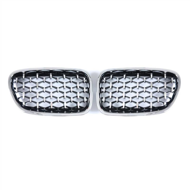 Front Kühlergrill Kompatibel Mit GT F07 2009 2010 2011 2012 2017 Lufteinlassgrill Auto Vorne Niere Grill Stoßstange Haube Obere Grillabdeckung(All Silver) von SZYNBQ