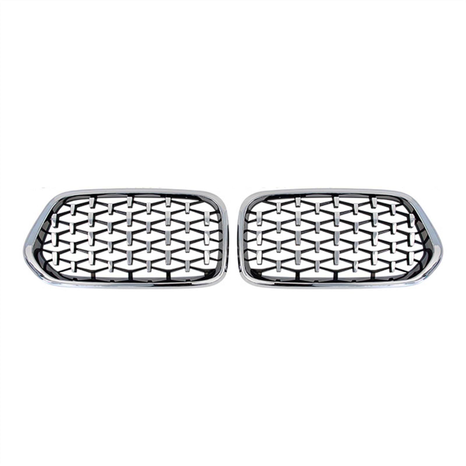 Front Kühlergrill Kompatibel Mit X2 F39 2018 2019 2020 2021 2022 Auto-Snap-on-Obergrillabdeckung Front-Nierengitter Stoßfängerhaube(All Silver) von SZYNBQ