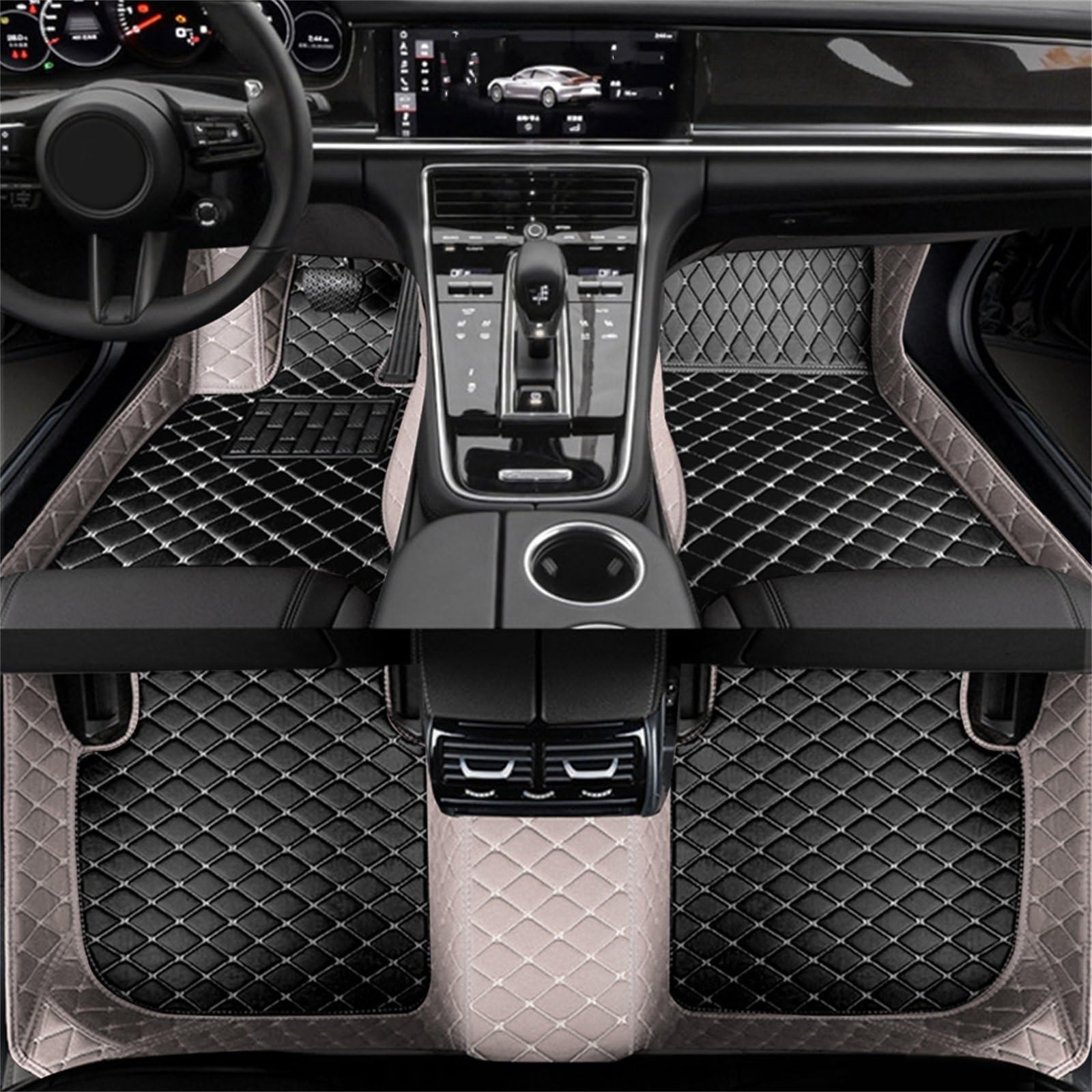 Kompatibel mit Benz GLE AMG für W166 53 63 63S 2015 2016 2017 2018 Auto-Fußmatten Innenzubehör Teppiche Schutzpolster Fußteppich Auto Matte Bodenmatten(2,RHD) von SZYNBQ