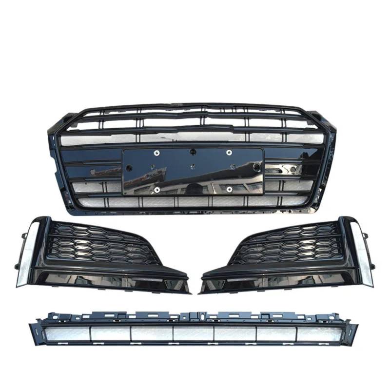 Lampen Abdeckung Grill Kompatibel Mit A5 B9 S5 2017 2018 2019 2020, Auto-Frontstoßstangengrill, Nebelscheinwerfer-Abdeckungsrahmen, Auto-Nebelscheinwerfer-Kühlergrill(All Set) von SZYNBQ