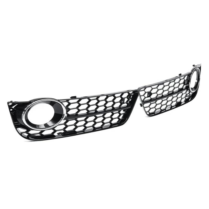 Lampen Abdeckung Grill Kompatibel Mit Für A5 2008 2009 2010 2011 Nebelscheinwerferabdeckung Auto Frontstoßstange Nebelscheinwerfer Lampengitter Grillabdeckung Mesh(Chrome Silver) von SZYNBQ