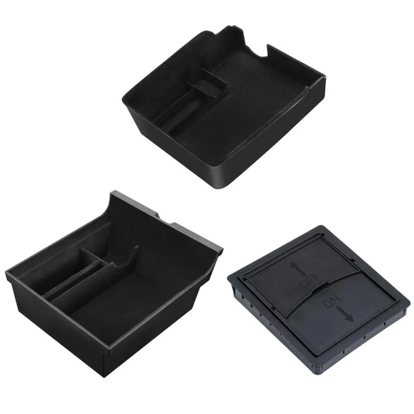 SZYNBQ Auto Becherhalterung Kompatibel Mit Tesla Für Model 3 Für Model Y 2021 2022 Mittelkonsole Wasserbecherhalter Aufbewahrungsbox Zentralarmlehnen-Organizer(3pcs) von SZYNBQ