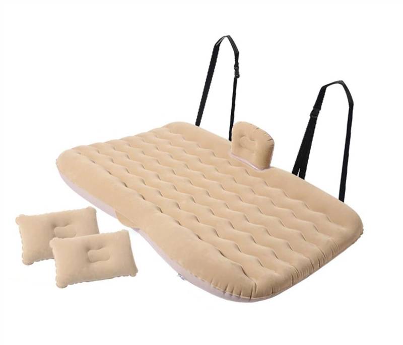 SZYNBQ Auto Luftmatratzen 80x130cm Auto Aufblasbares Bett Luftkissenbett Auto Reisebett Tragbares Und Bequemes Auto Luftmatratze Luftbett Camping SUV Zubehör(Beige) von SZYNBQ