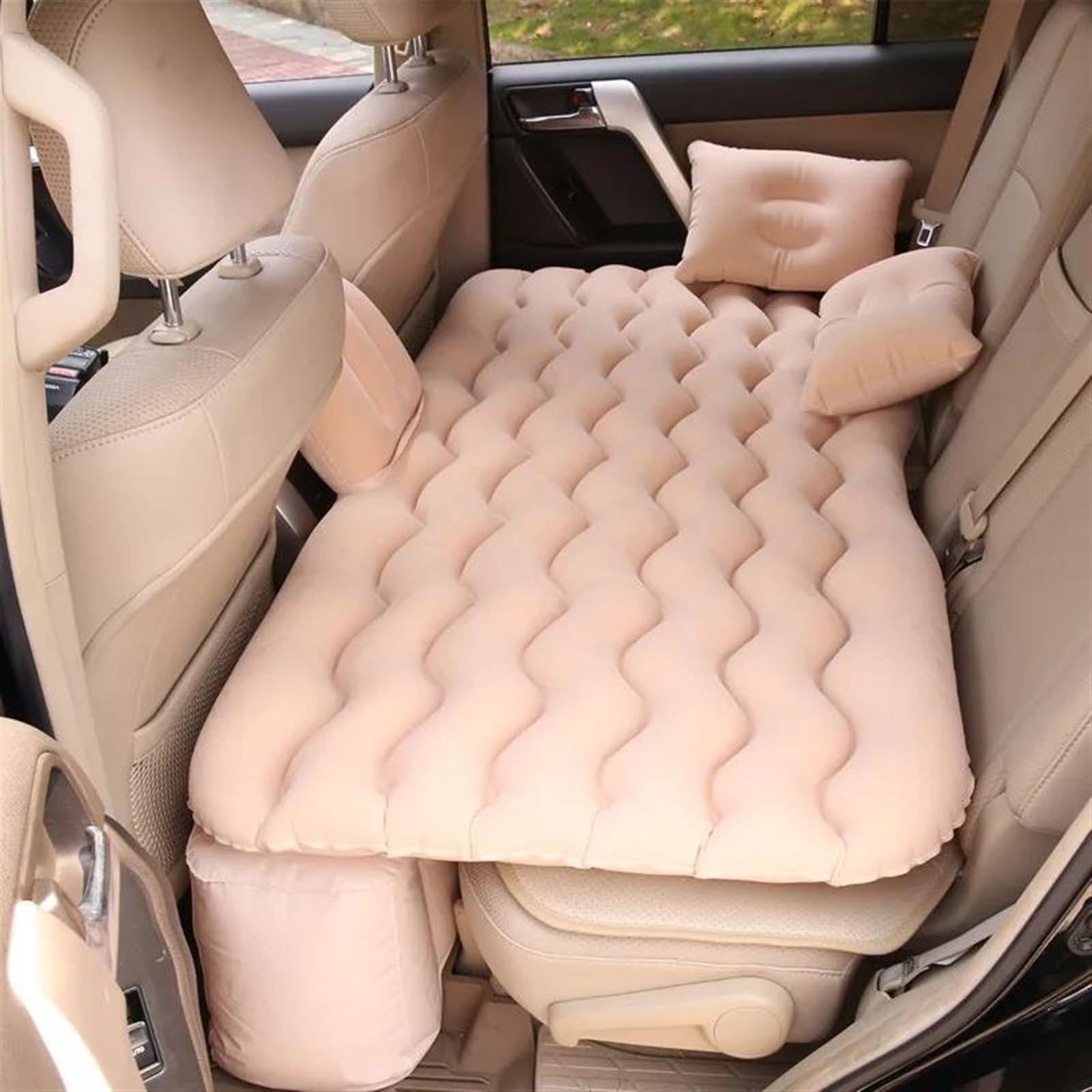 SZYNBQ Auto Luftmatratzen Auto-Schlafmatratze Luftmatratze Haushalts-Outdoor-Einzel-Doppel-Luftbett Klappbare Aufblasbare Praktische Matratze Schlafruhe Auto SUV Reisebett 70 * 130 cm(Beige) von SZYNBQ