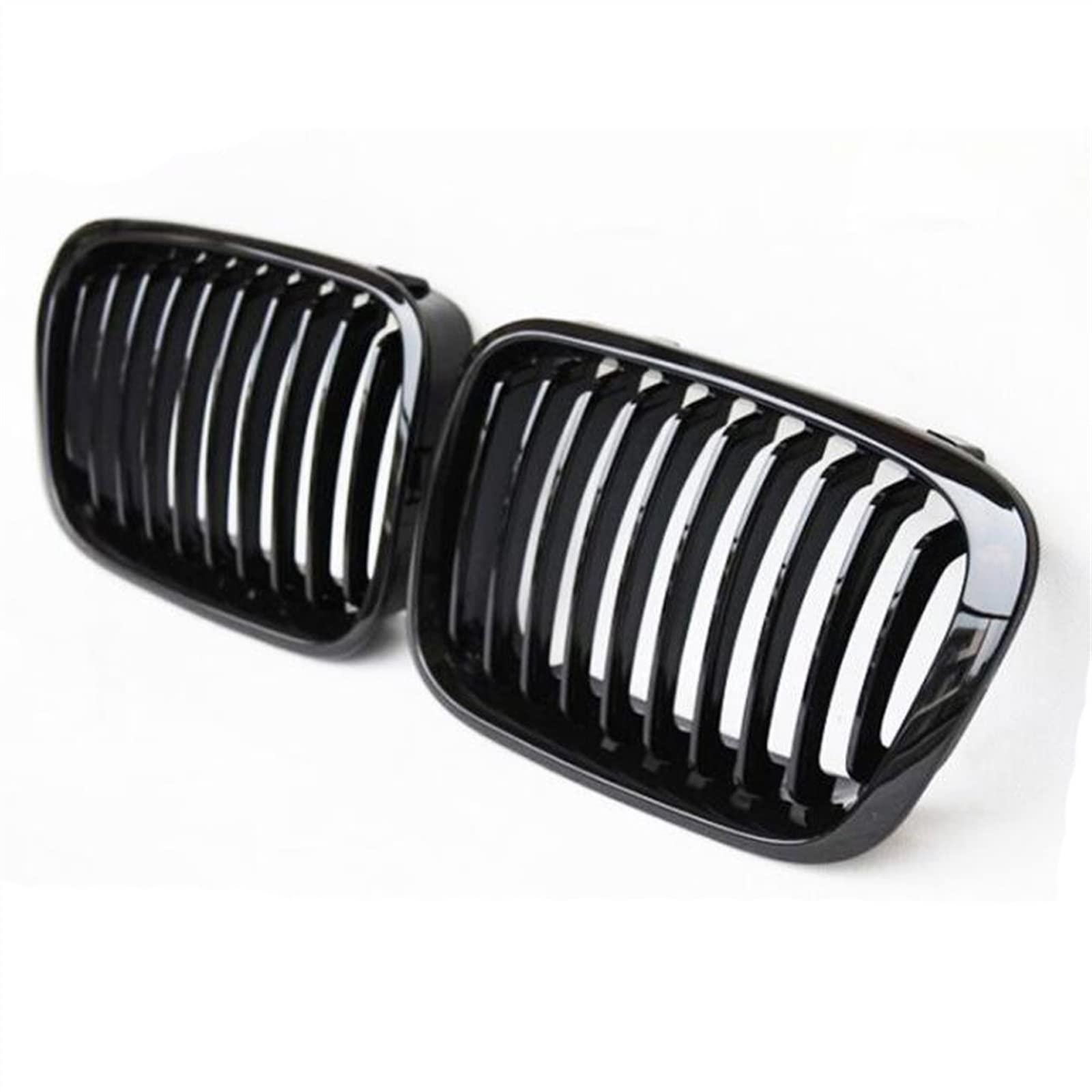 SZYNBQ Front Kühlergrill Kompatibel Mit E46 4 Türer 1998 1999 2000 2001 Auto-Doppellamellen-Grill-Stoßfänger-Hauben-Abdeckungs-Front-Nieren-Grill-Lufteinlass-Grill-oberer Grill(Gloss Black) von SZYNBQ